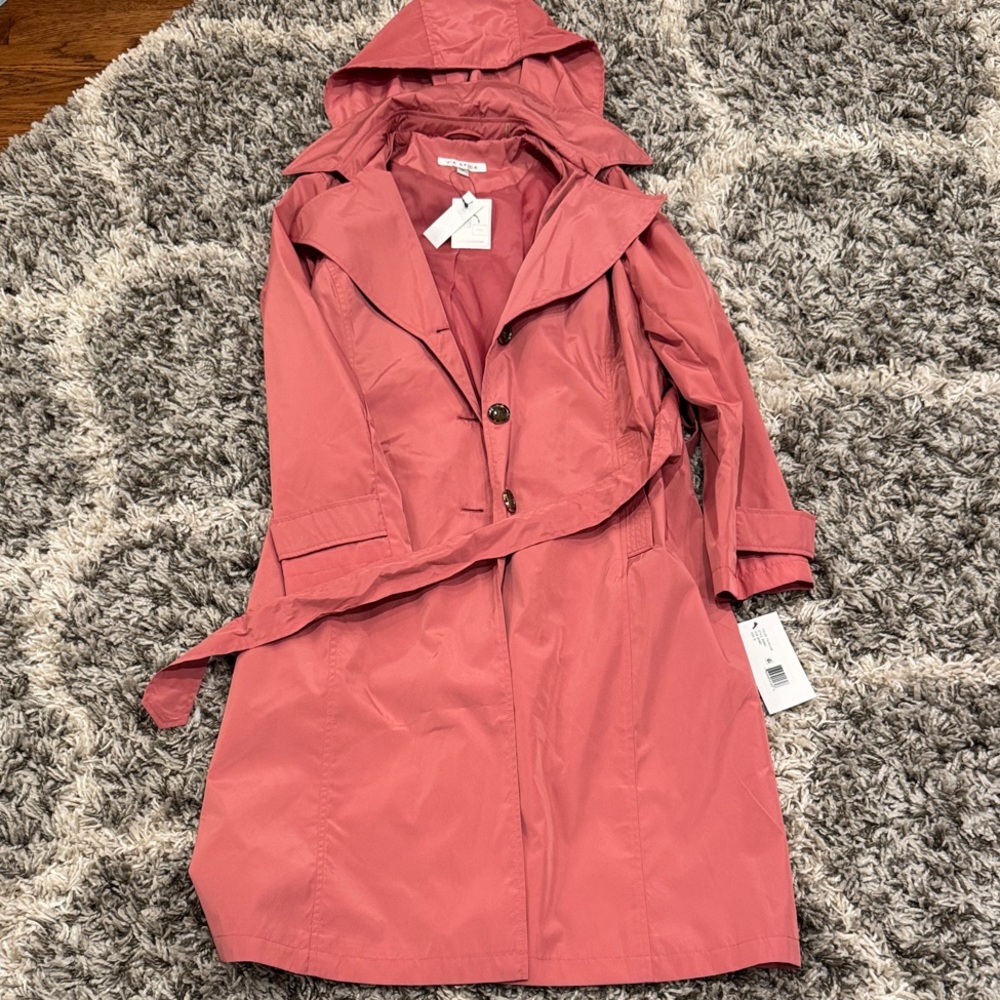 Via Spiga Coral (Fid Rouge) Hooded Trench Coat Packable - Size M - NWT